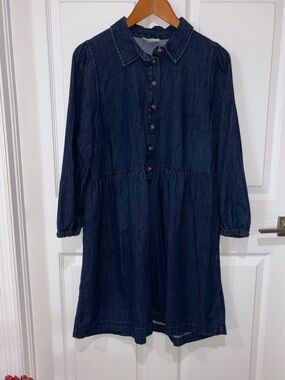 loft long sleeve denim dress LOFT Denim Long Sleeve Shirt Dress